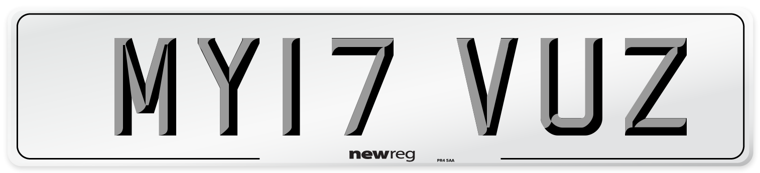 MY17 VUZ Number Plate from New Reg